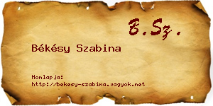 Békésy Szabina névjegykártya
