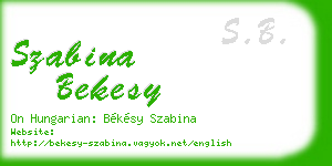 szabina bekesy business card