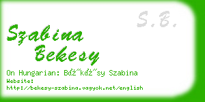 szabina bekesy business card